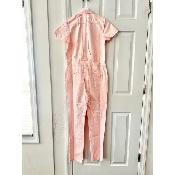 Outerknown Light Blush Pink S.E.A Short Sleeve Jumpsuit Boiler Big Girls 14 NWT - Picture 11 of 12